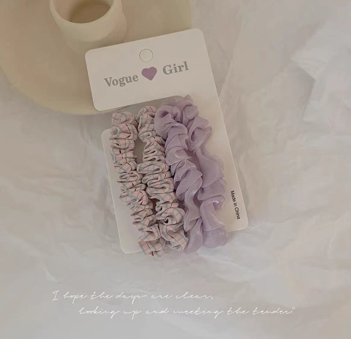 时尚女士头绳皮筋套装 大肠发圈发夹一体 韩版简约发饰品批发2024新款发圈头绳皮筋详情图3