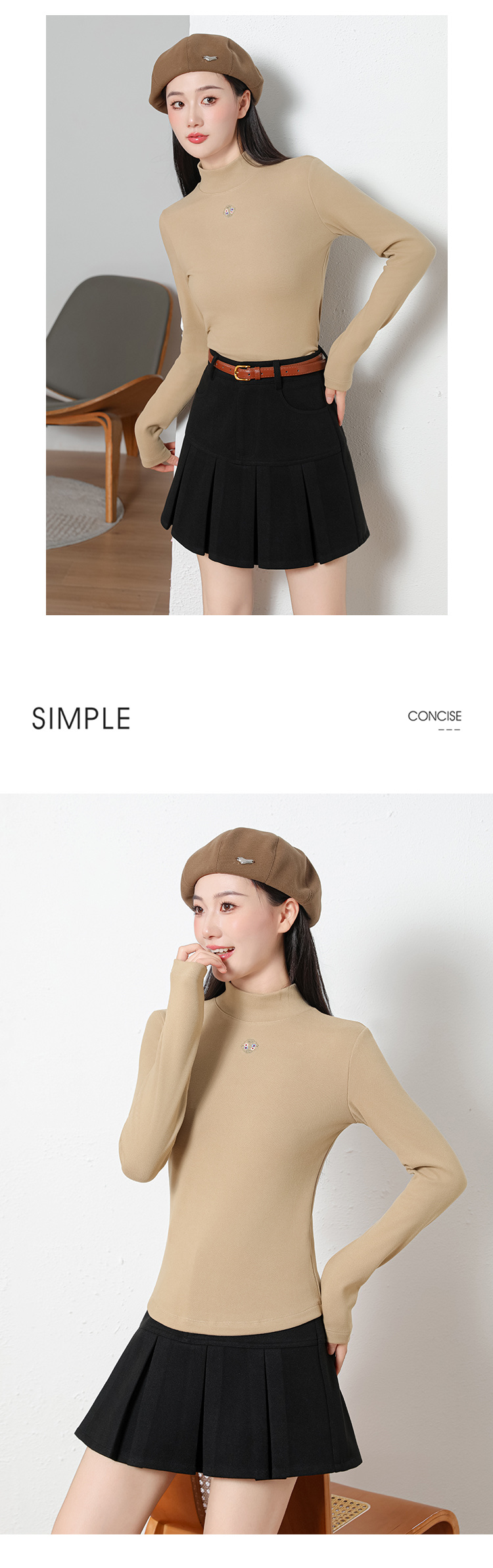 The United States Empire 2565 National Style In The Lead Women's Base Shirt National Style Embroidery Silk Warm Base Shirt High Elastic Warm All Matching Top undefined