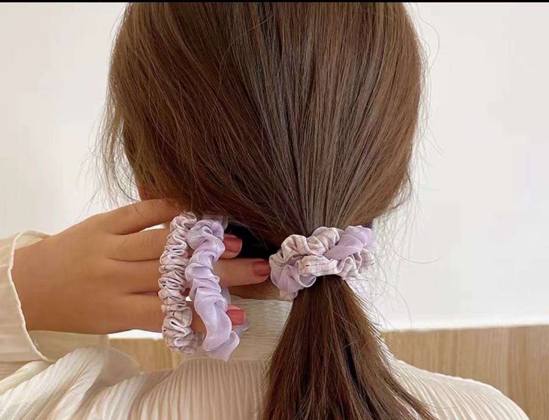 时尚女士头绳皮筋套装 大肠发圈发夹一体 韩版简约发饰品批发2024新款发圈头绳皮筋详情图8