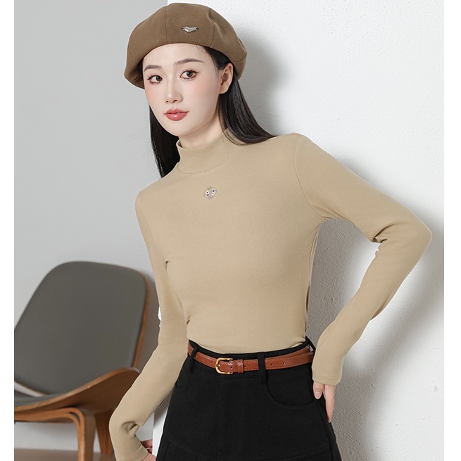 The United States Empire 2565 National Style In The Lead Women's Base Shirt National Style Embroidery Silk Warm Base Shirt High Elastic Warm All Matching Top
