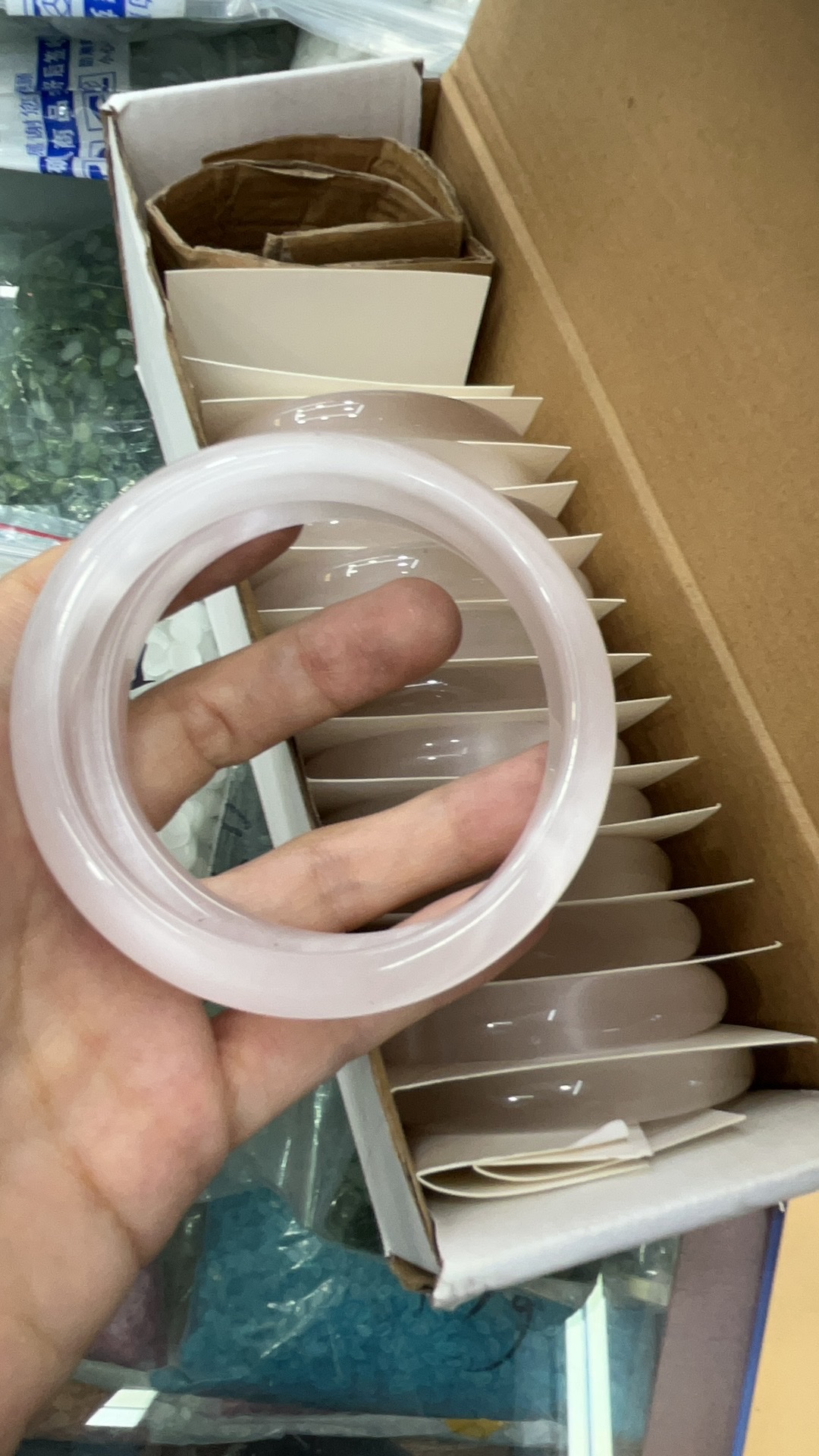 猫眼石手镯～圈口齐全，闪闪亮亮diy手镯