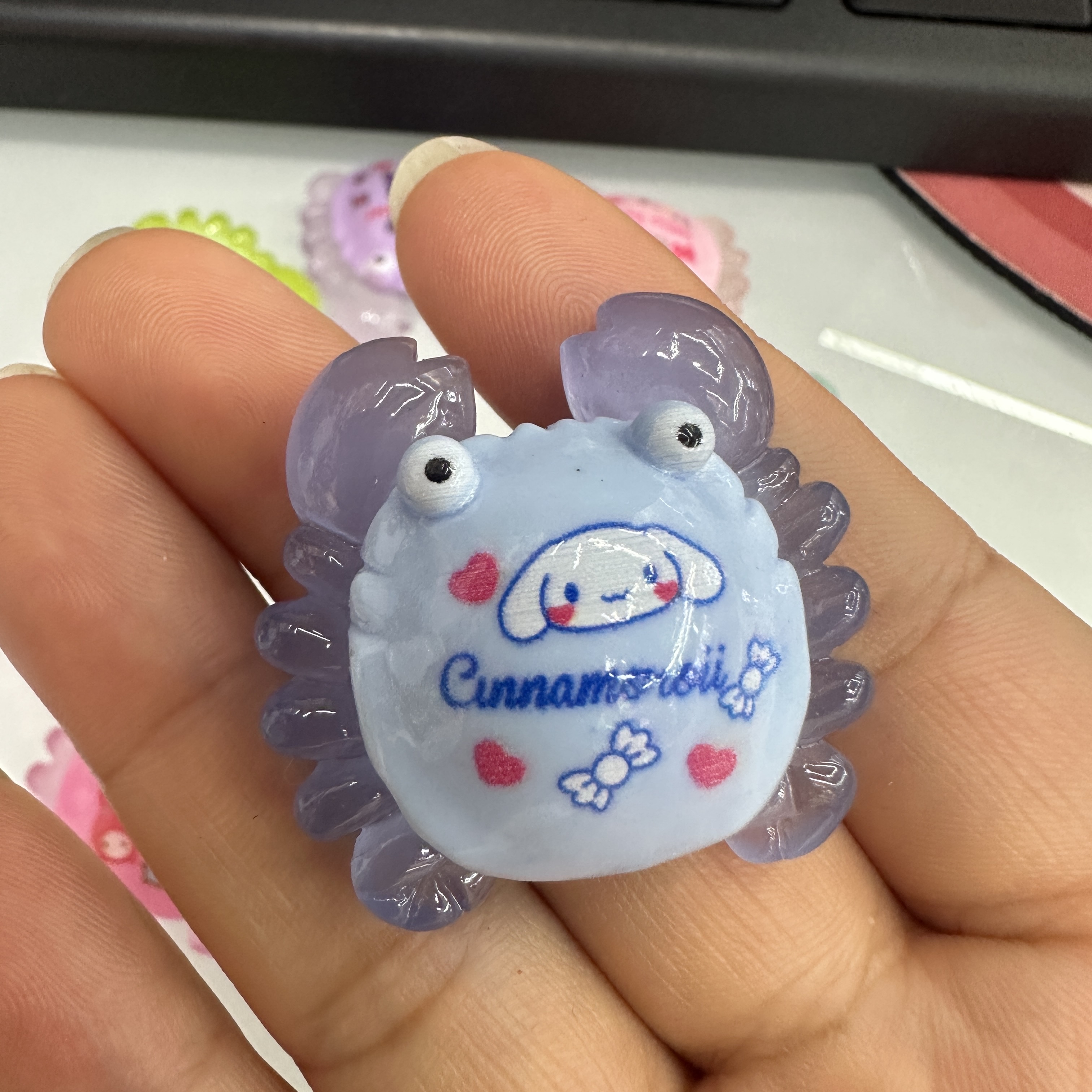 螃蟹夜光小乌龟微景观玩具diy卡通夜光公仔发光螃蟹抖音直播盲盒玩具