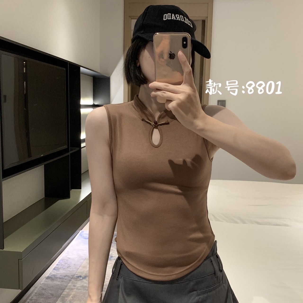 American Empire 8801 New Chinese Plate Deduct Thermal Vest Autumn And Winter Bottom One Fixed Cup Thermal Underwear Specification drawing