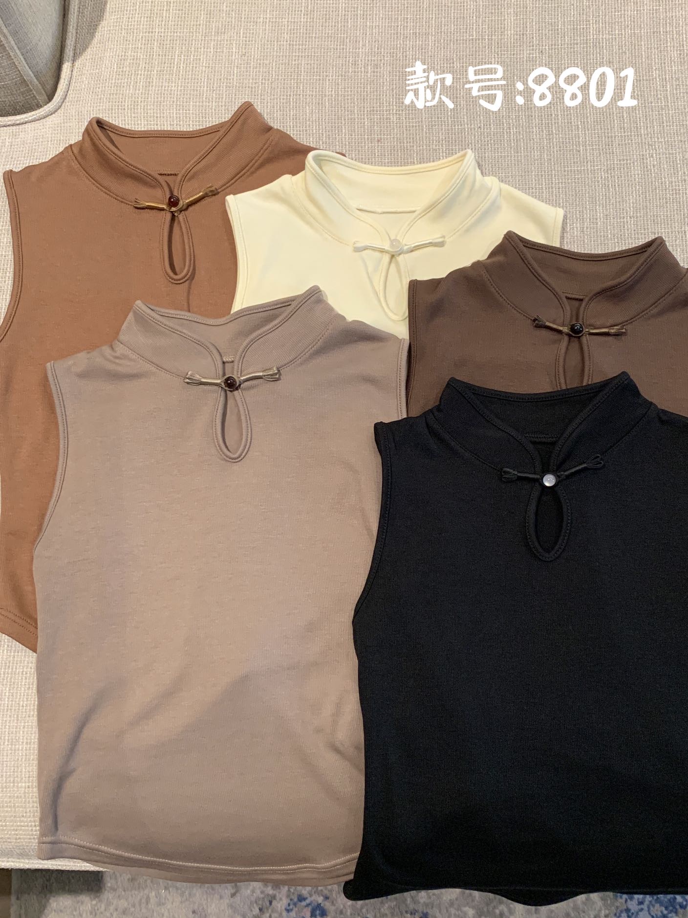 American Empire 8801 New Chinese Plate Deduct Thermal Vest Autumn And Winter Bottom One Fixed Cup Thermal Underwear details Picture