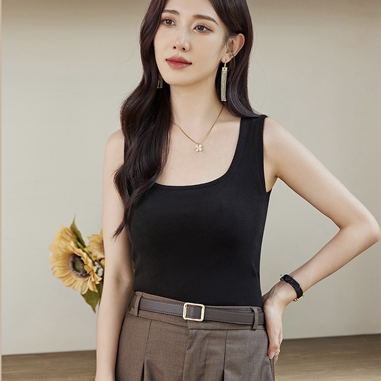 The American Empire 8812 Pearl Fiber Square Collar Vest Autumn And Winter New Style With Chest Cushion With A Pair Of Warm Underwear Item Picture