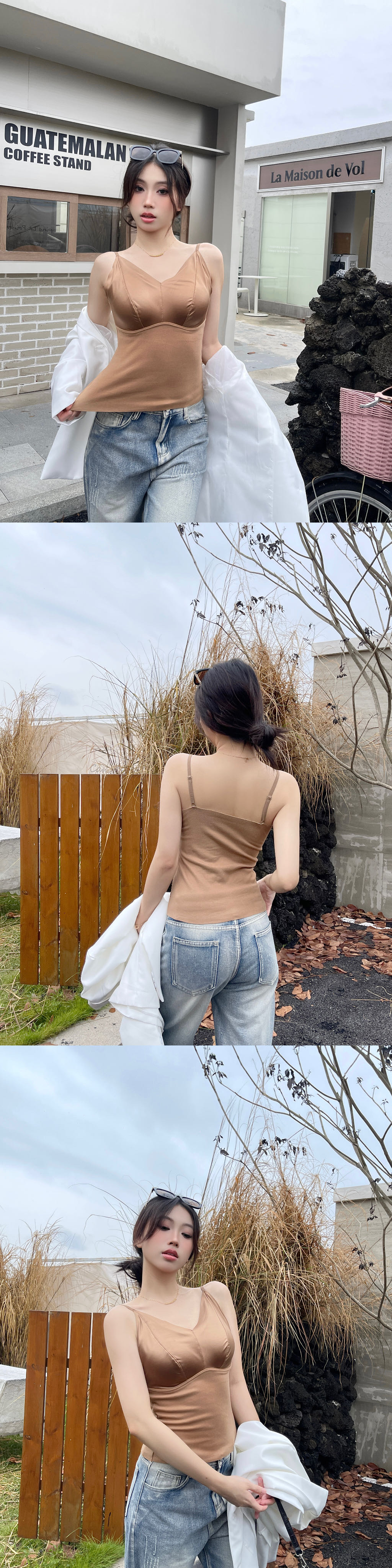 The American Empire 064# French Pearl Satin Velvet Thermal Vest Autumn And Winter New Comfortable Velvet Skin Heating Thermal Underwear undefined