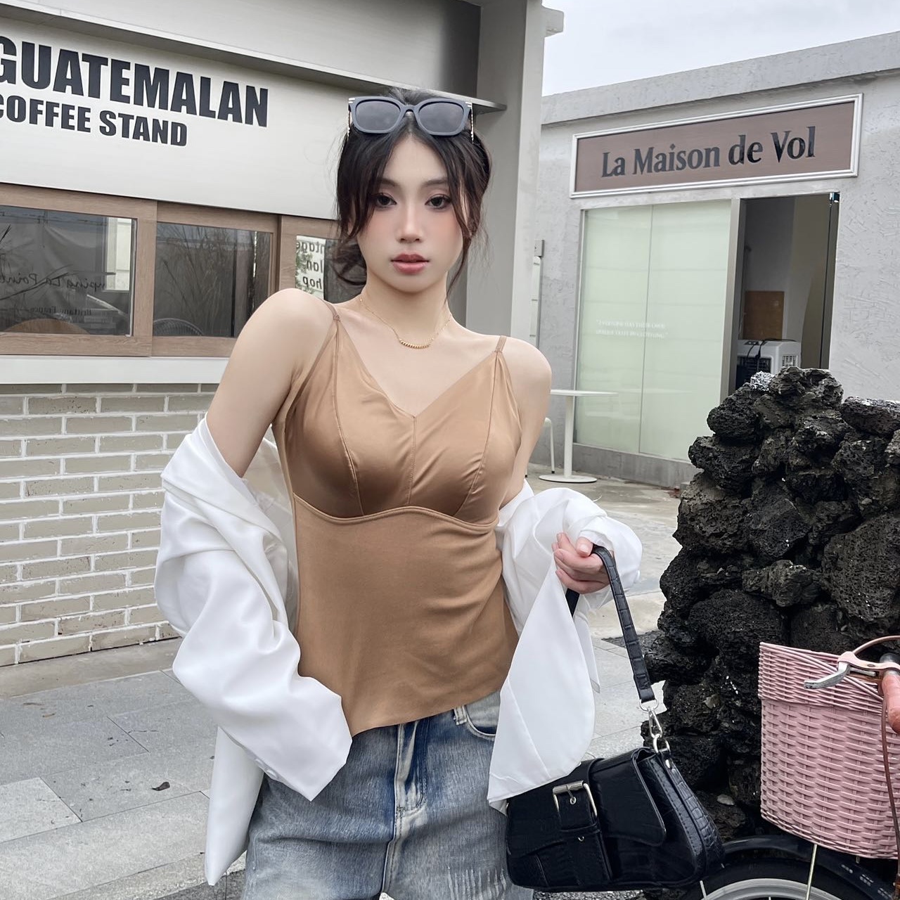 The American Empire 064# French Pearl Satin Velvet Thermal Vest Autumn And Winter New Comfortable Velvet Skin Heating Thermal Underwear Specification drawing