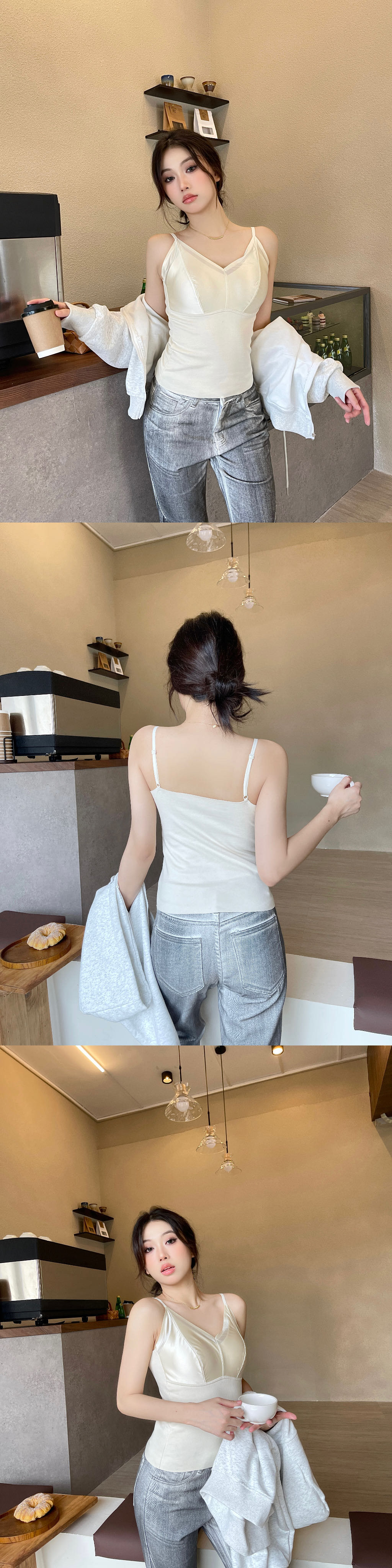 The American Empire 064# French Pearl Satin Velvet Thermal Vest Autumn And Winter New Comfortable Velvet Skin Heating Thermal Underwear undefined
