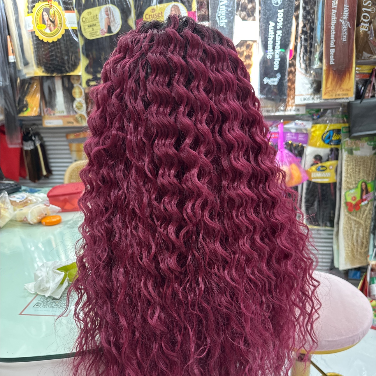 European and American style women's wig, large wave cosplay wig, lightweight and portable hair braiding tool, DIY beaded hair, fashionable and trendy wig, Tianzan wig Specification image