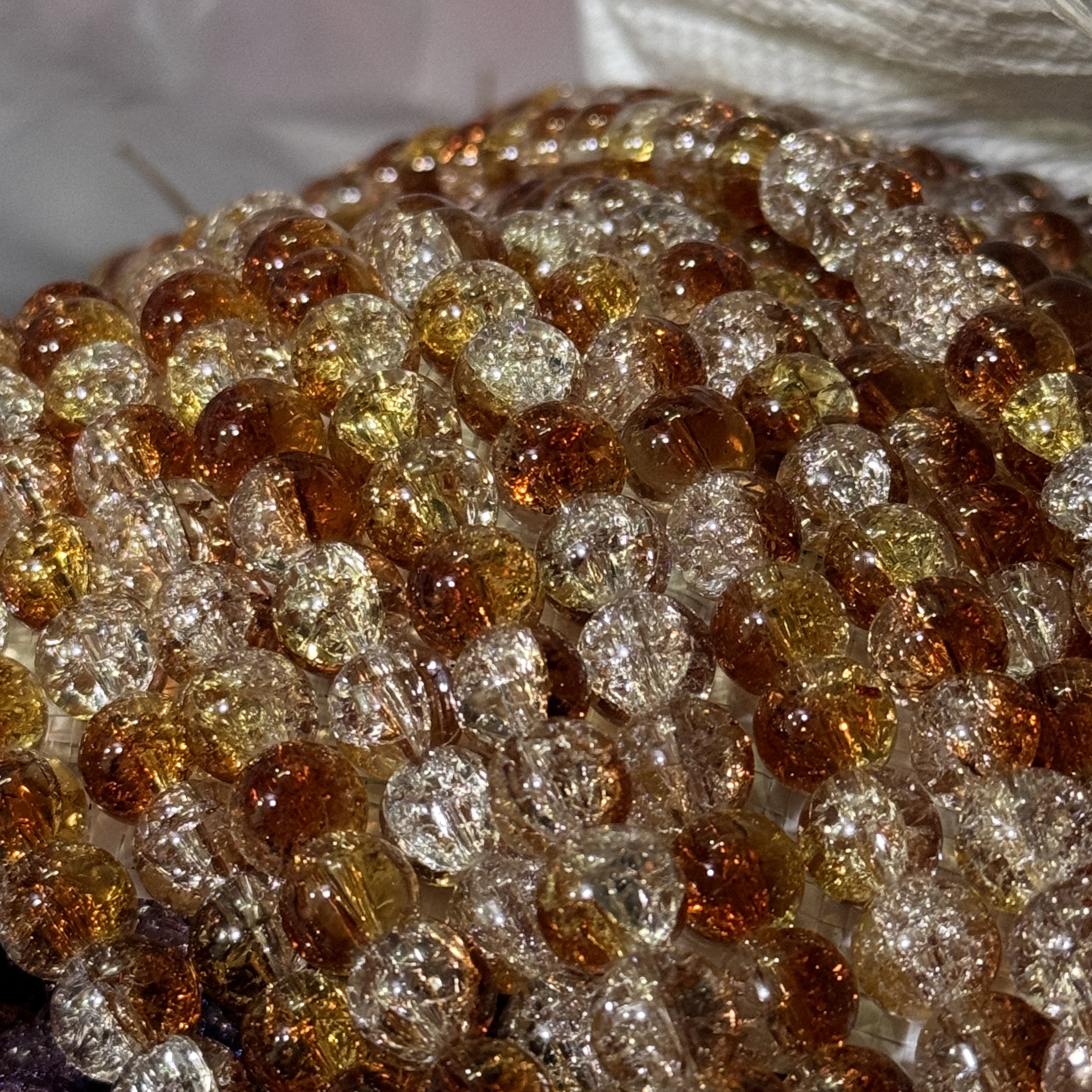 抖音爆款卡10爆裂琉璃珠散珠 玻璃珠手工DIY首饰配件 亮泽光滑珠子 手串手链材料珠子细节图