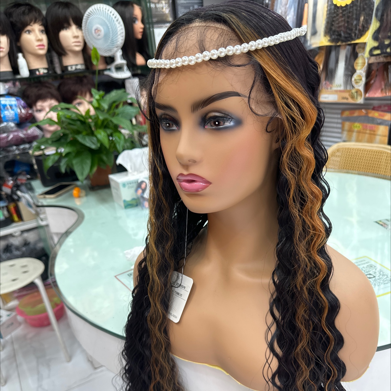European and American style large wave wig cover, essential for Cosplay role-playing, high-quality braiding tool, DIY beaded hair, innovative style, easily create Tianzan wigs Specification image