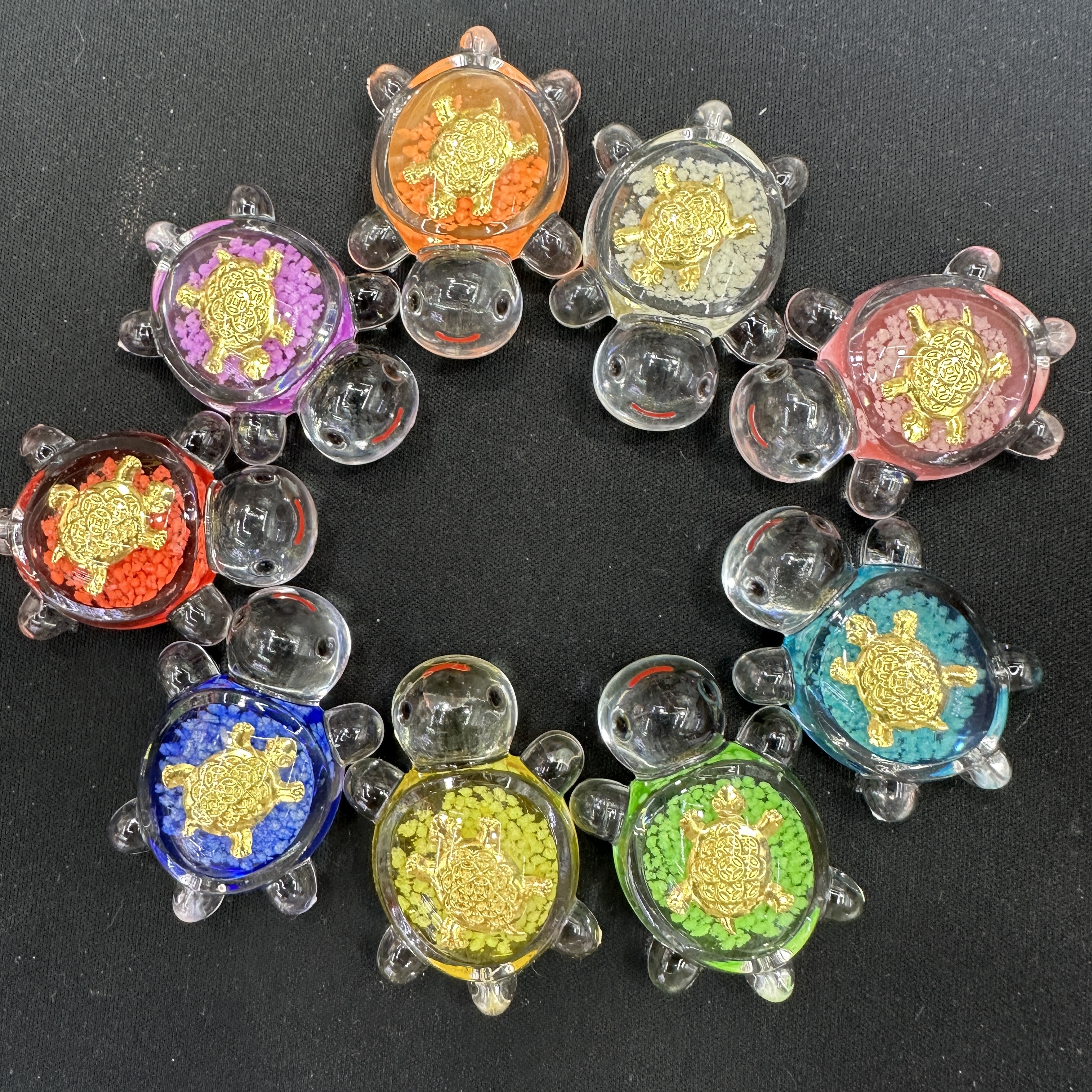 Glow-in-the-dark gold turtle glow-in-the-dark small turtle Quicksand glitter turtle Conch turtle Tiktok live burst full figure