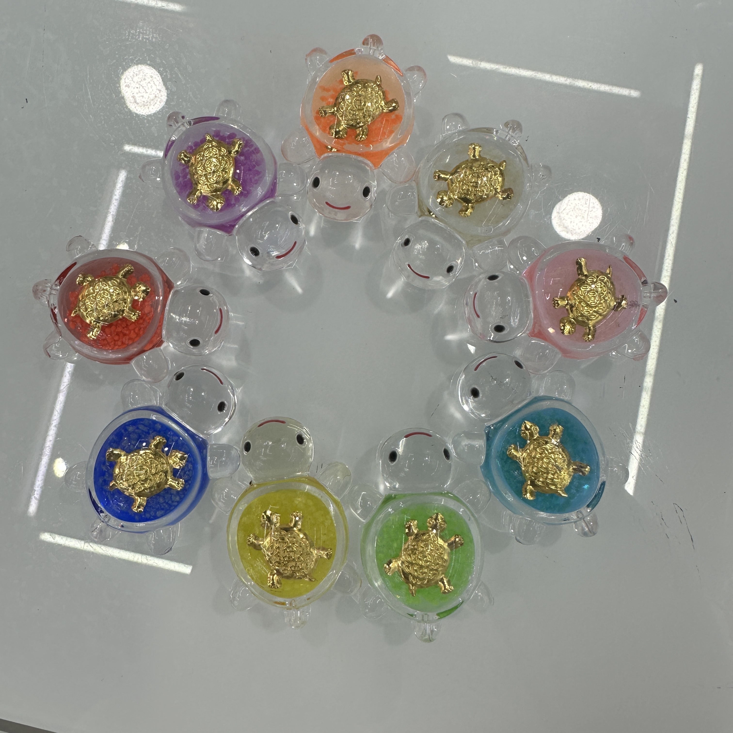 Glow-in-the-dark gold turtle glow-in-the-dark small turtle Quicksand glitter turtle Conch turtle Tiktok live burst details Picture