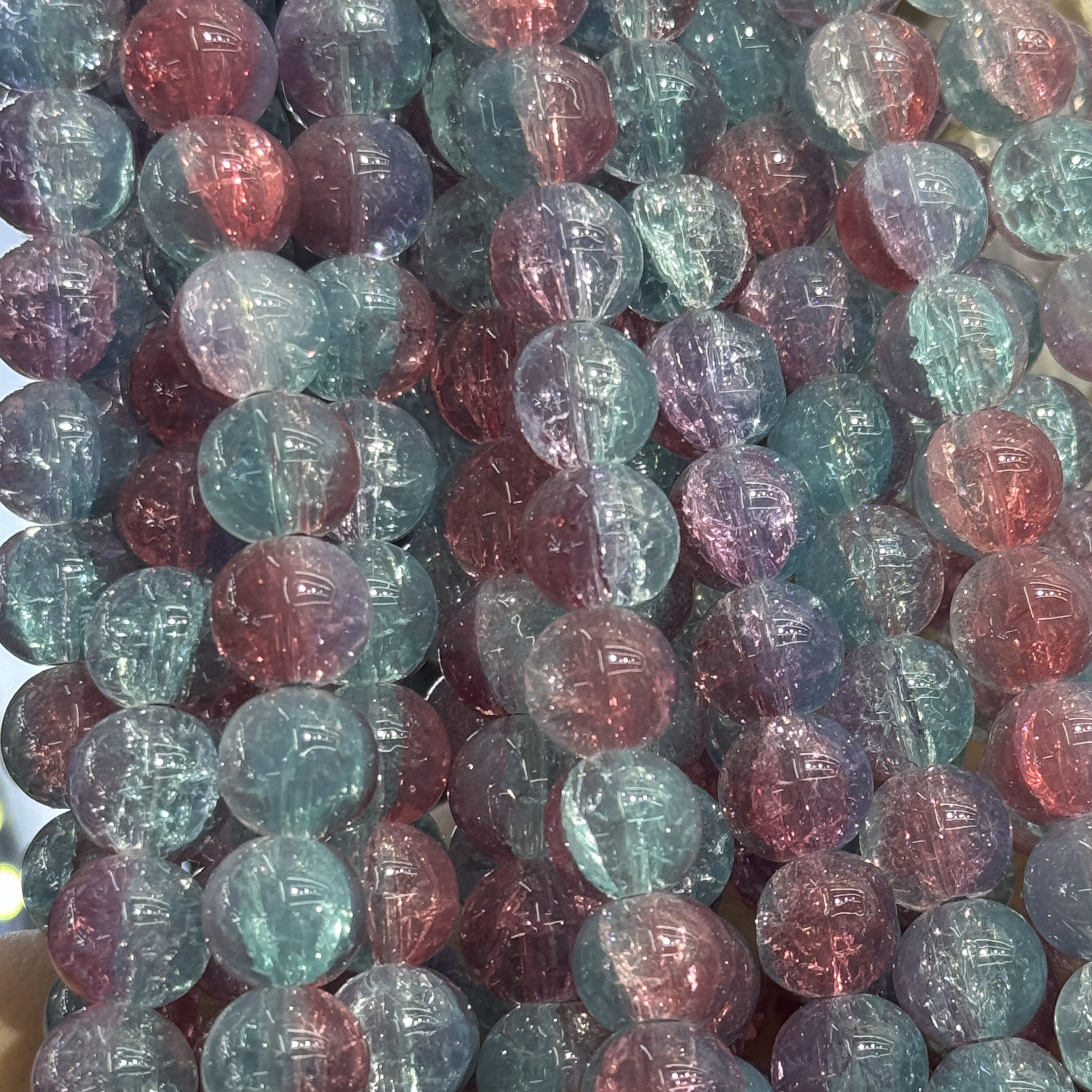 抖音爆款卡10冰魄琉璃珠散珠 玻璃珠手工DIY首饰配件 珠子 手串手链材料包详情图4