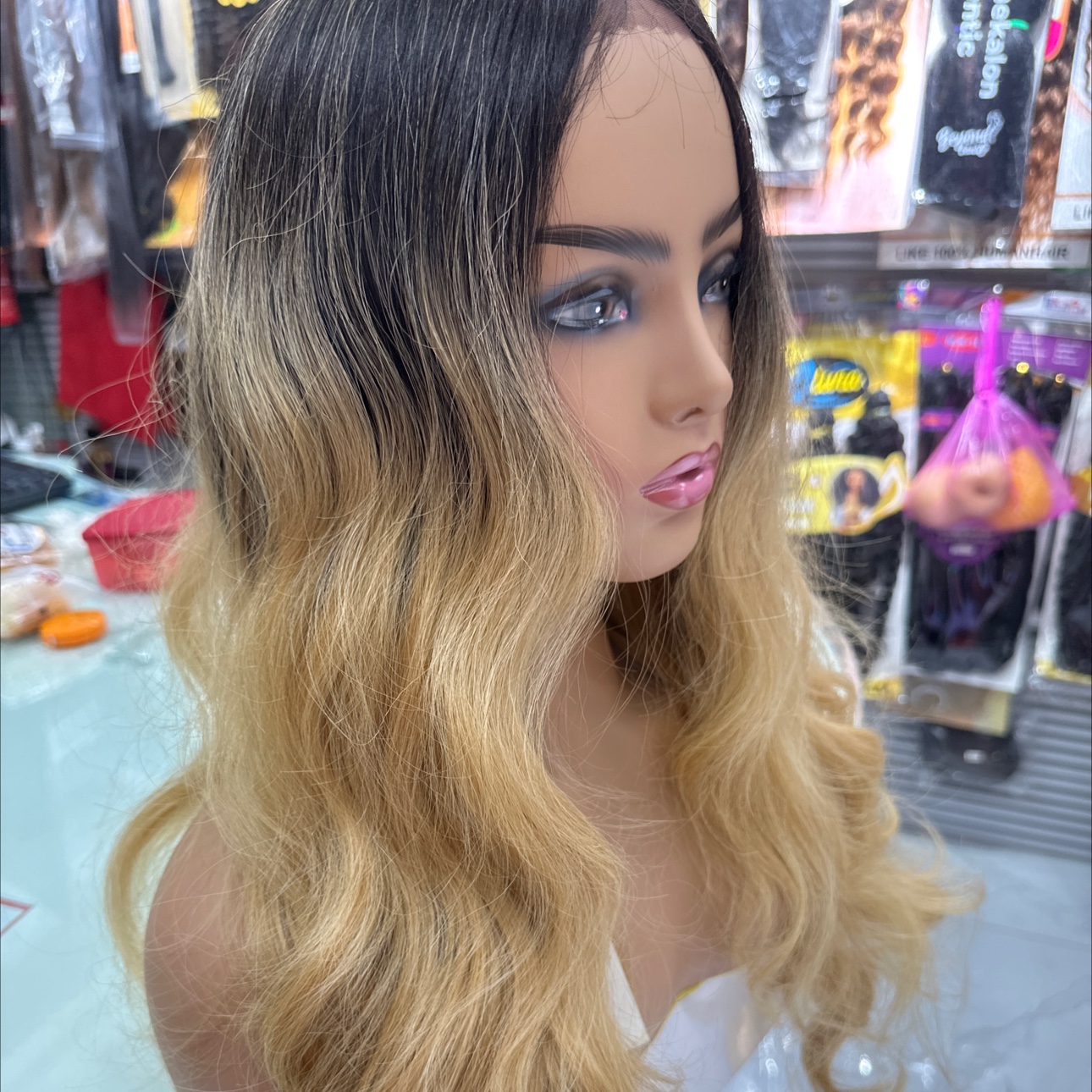 European and American style women's wig head cover, large wave cosplay head cover, easy braiding tool, DIY beaded hair, fashionable change of style, amazing wig details Picture
