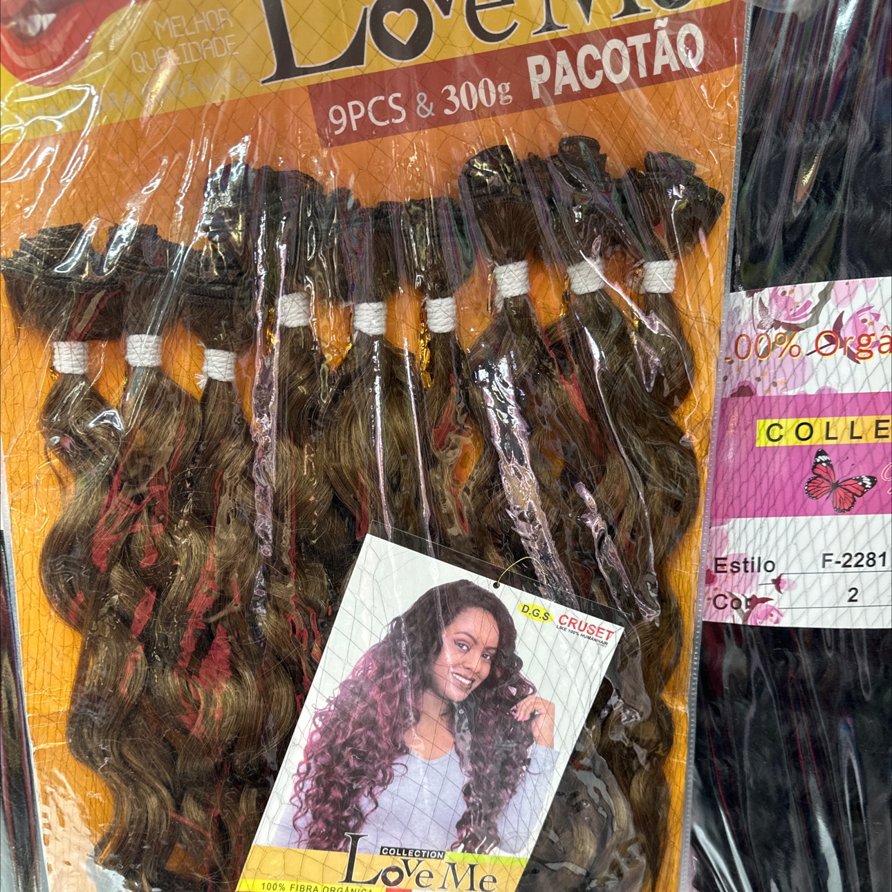 欧美风女假发头套 大波浪cosplay头套 编发器DIY串珠头发 时尚潮流假发套装天赞白底实物图