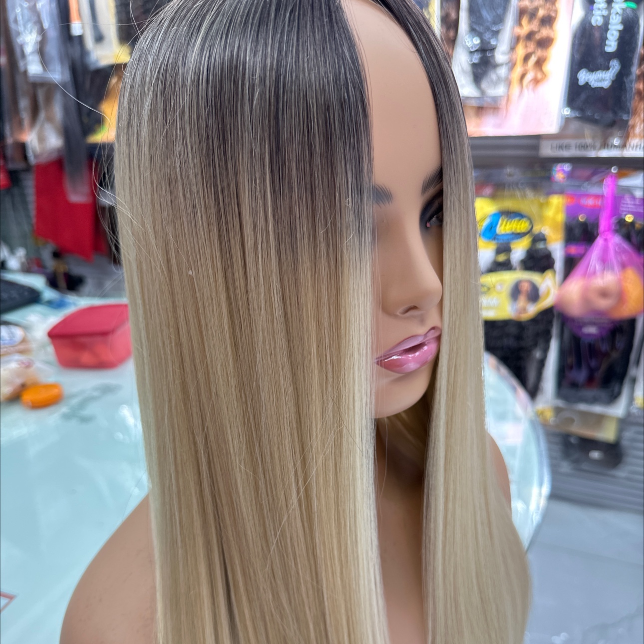 European and American style women's wig head cover, large wave cosplay head cover, fashionable braid, DIY beaded hair, realistic, natural and easy to take care of. Great details Picture