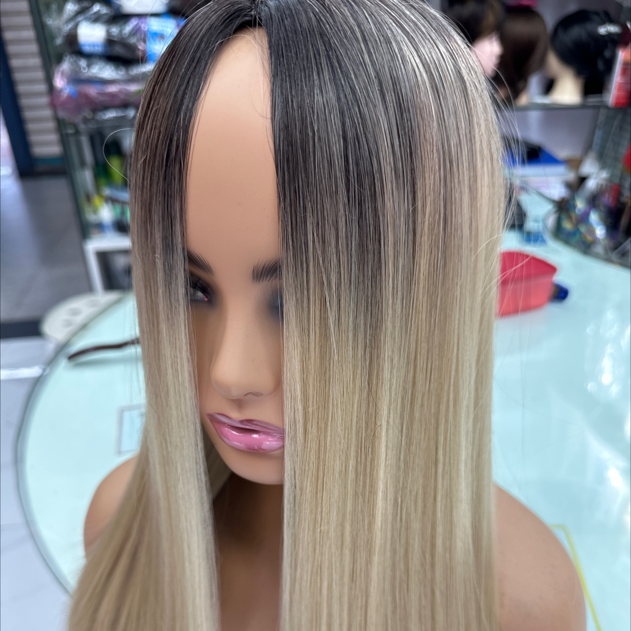 European and American style women's wig head cover, large wave cosplay head cover, fashionable braid, DIY beaded hair, realistic, natural and easy to take care of. Great Specification image