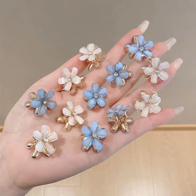 Camellia mini hair clips, women's side hair clips, small bangs, hair clips, headwear, hair clips, braided hair clips, hair clips details Picture