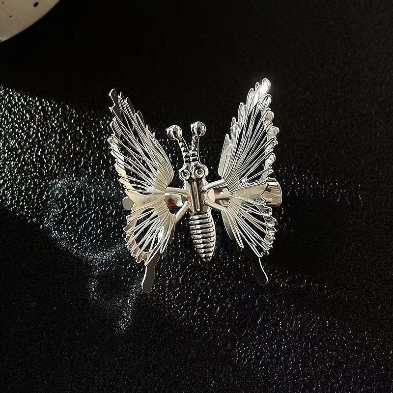 Moving butterfly hair clips, summer women's spring flapping moth hair accessories, side top clips, bangs clips, headwear, hair clips detail image 2