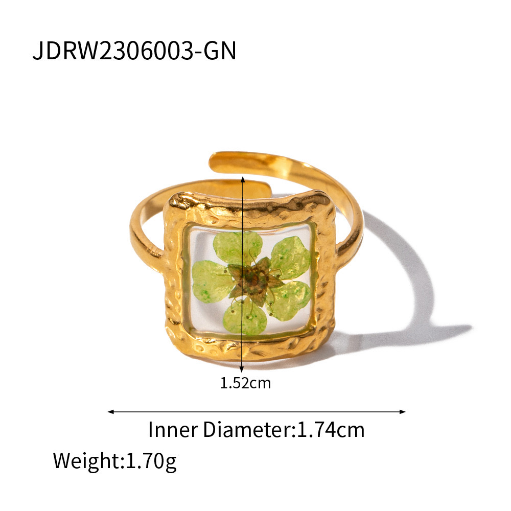 Diamond ring with ring setting, stainless steel jewelry, exquisite ladies' jewelry, simple and fashionable ring detail image 6