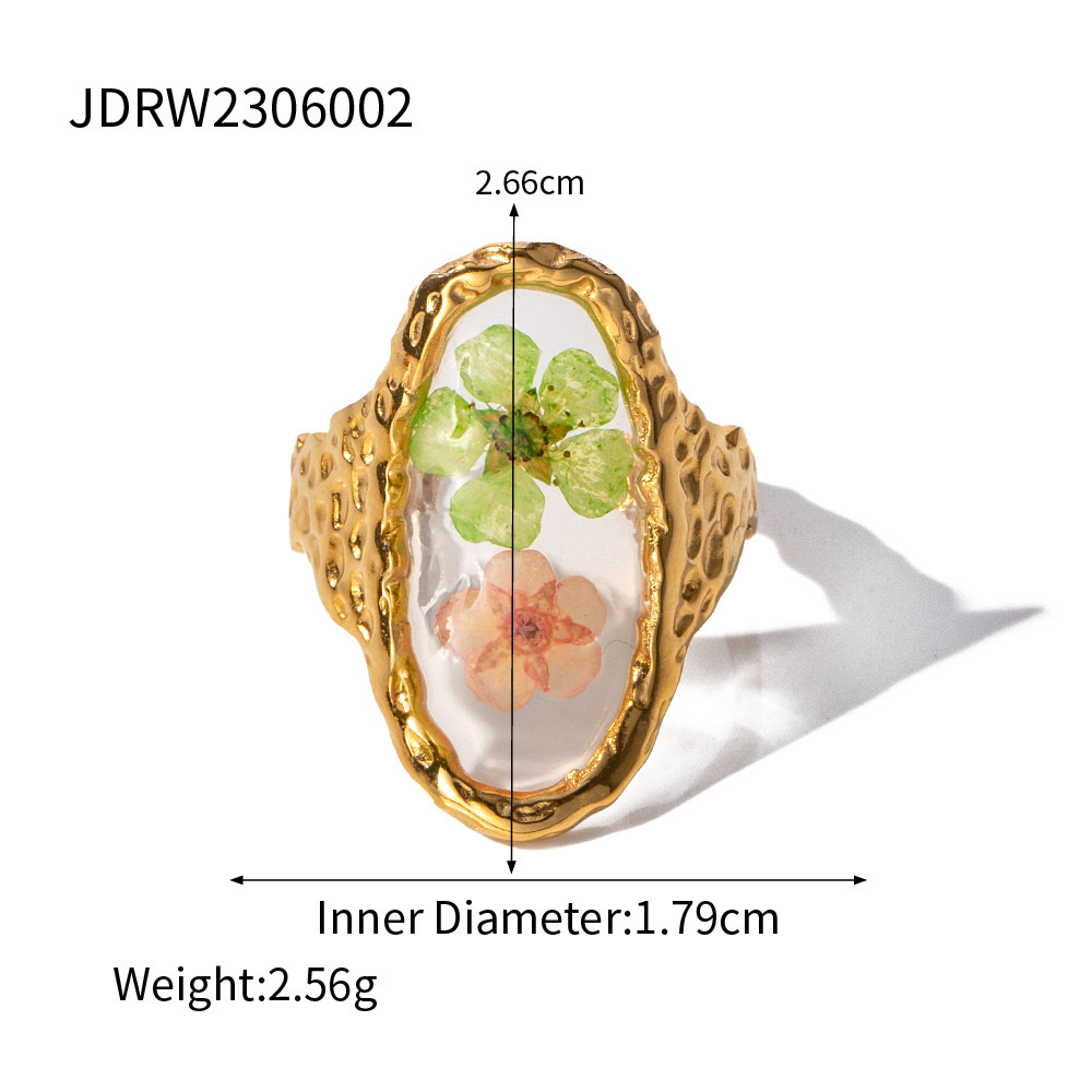 Diamond ring with ring setting, stainless steel jewelry, exquisite ladies' jewelry, simple and fashionable ring detail image 5