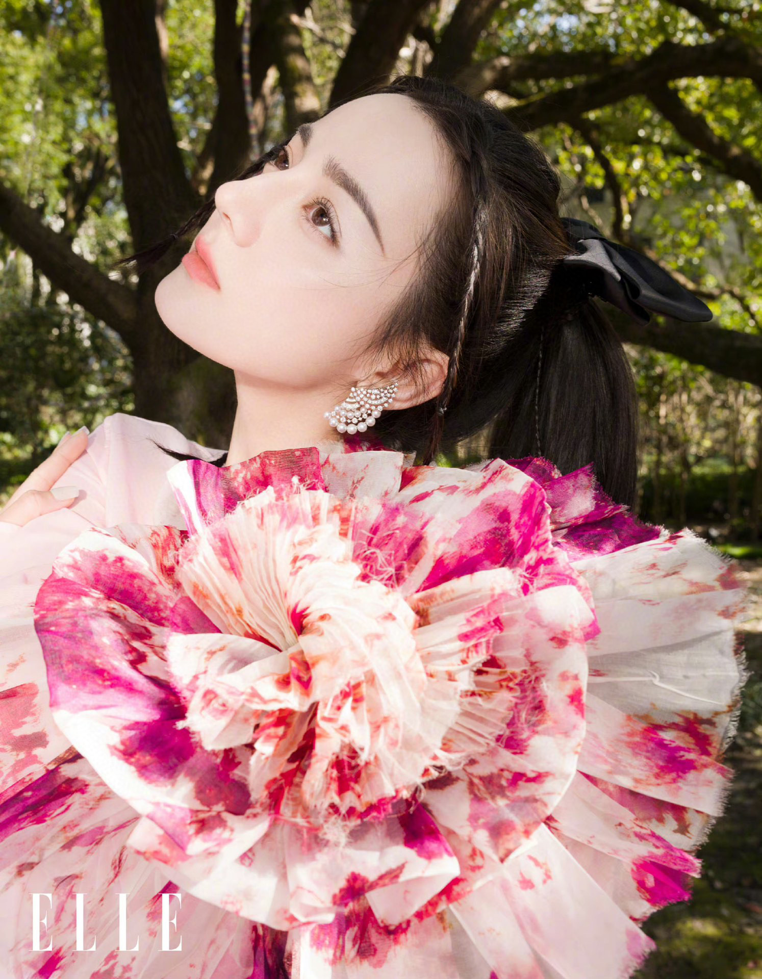 秀美一族简约百搭轻奢明星迪丽热巴同款御木本扇形珍珠耳环 银针条码价123耳饰详情图9