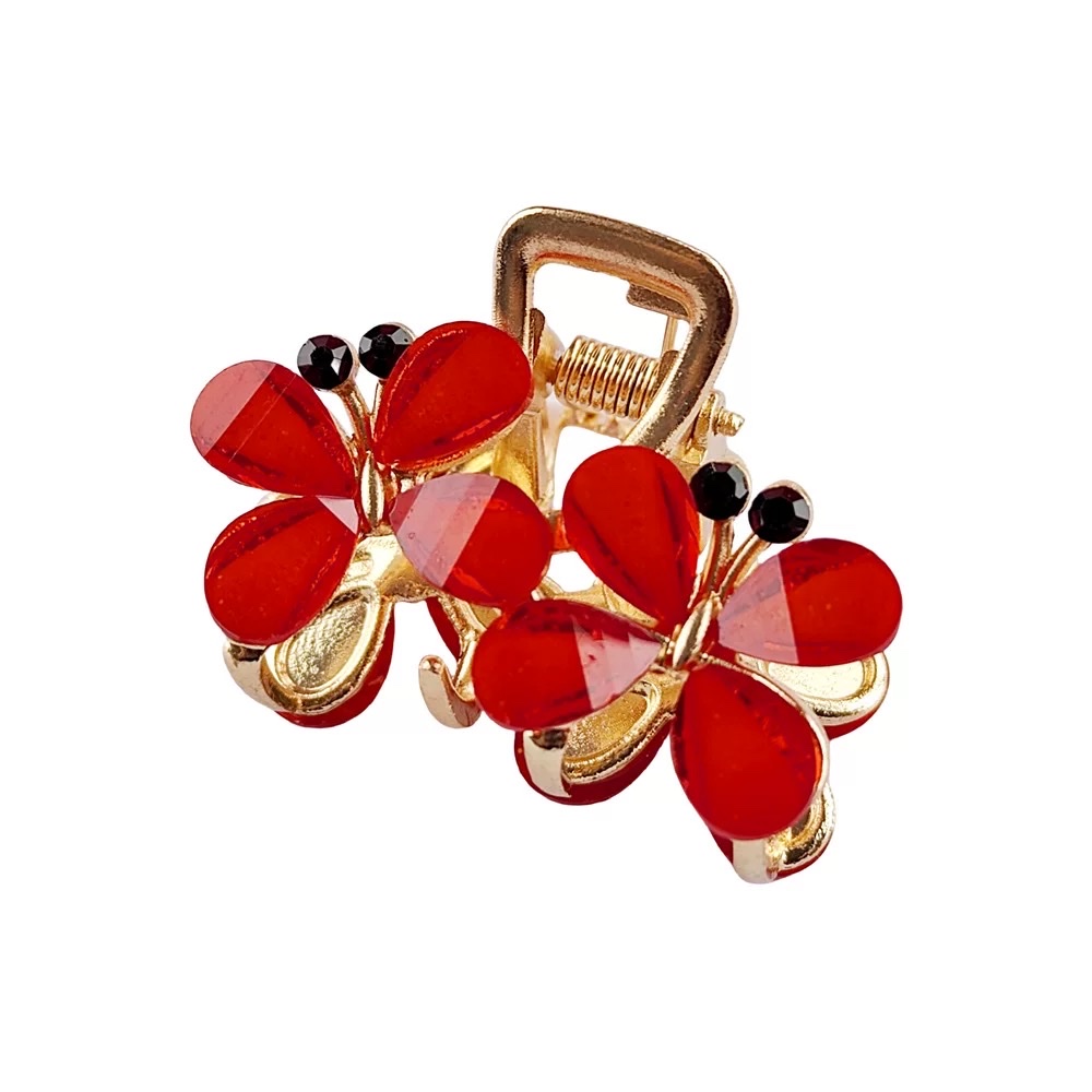 This trendy and fashionable European and American hair accessory is versatile. It features colorful diamond-encruted metal high ponytail hair claws, rhinestone butterfly grappling clips, updo hair clips and hair accessories detail image 7