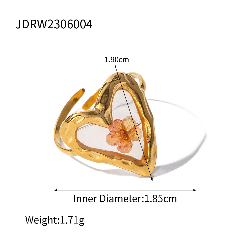 Diamond ring with ring setting, stainless steel jewelry, exquisite ladies' jewelry, simple and fashionable ring detail image 8