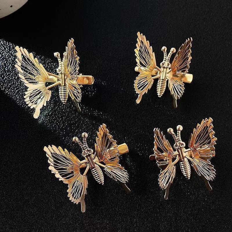Moving butterfly hair clips, summer women's spring flapping moth hair accessories, side top clips, bangs clips, headwear, hair clips details Picture