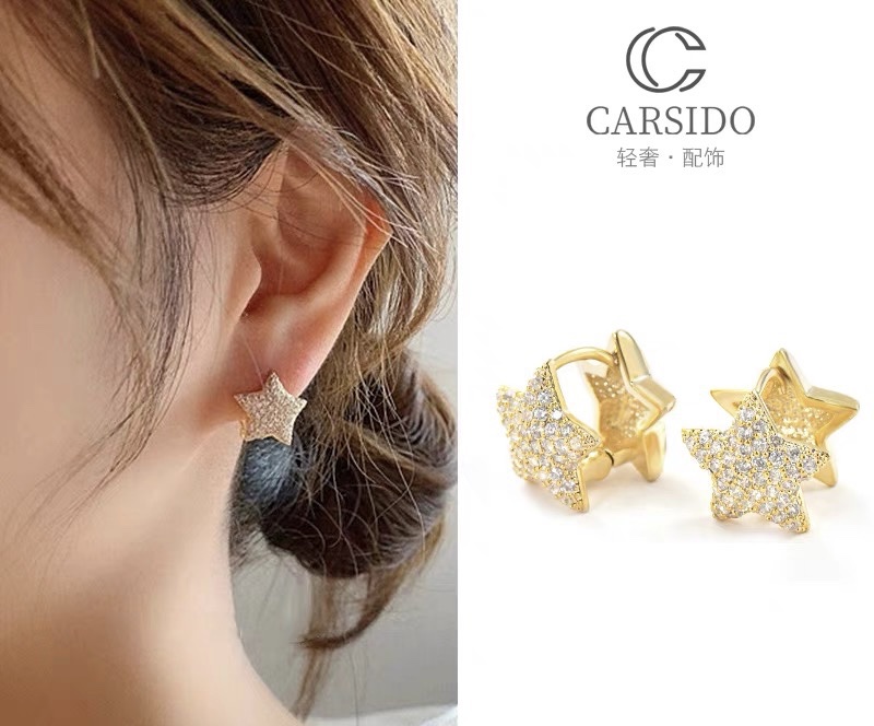 双面星星耳扣饰品产品图