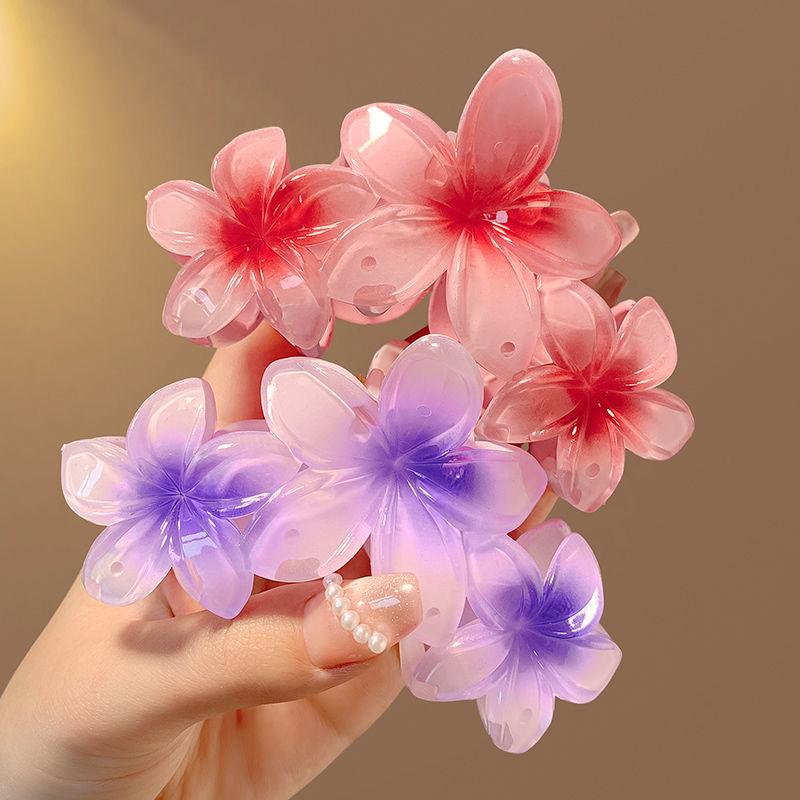 Gradient hairpin, frangipani hairpin, women's summer back head hairpin, shark hairpin, hair clip, hair clip, headwear, hair clip, hair clip Item Picture
