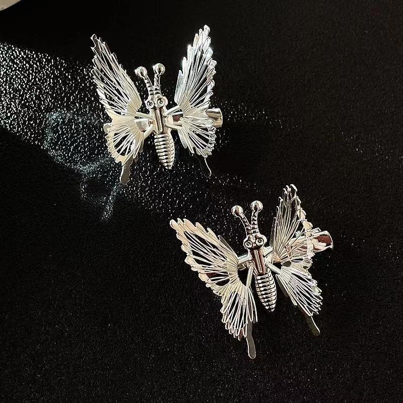 Moving butterfly hair clips, summer women's spring flapping moth hair accessories, side top clips, bangs clips, headwear, hair clips detail image 4