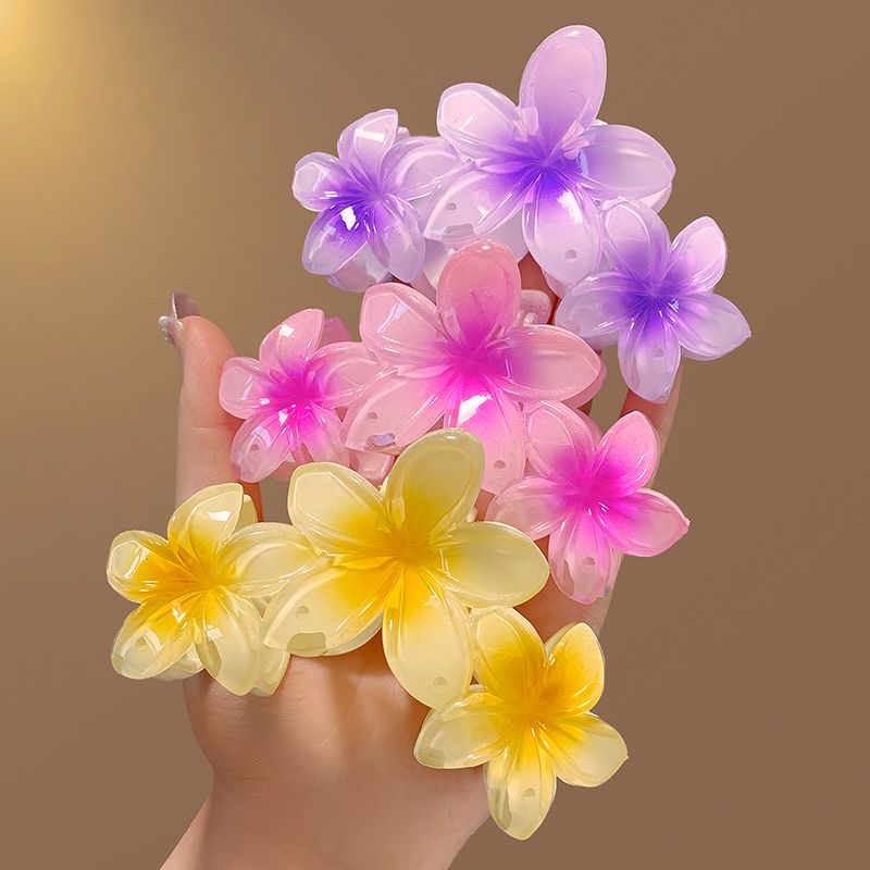 Gradient hairpin, frangipani hairpin, women's summer back head hairpin, shark hairpin, hair clip, hair clip, headwear, hair clip, hair clip Application Scenario