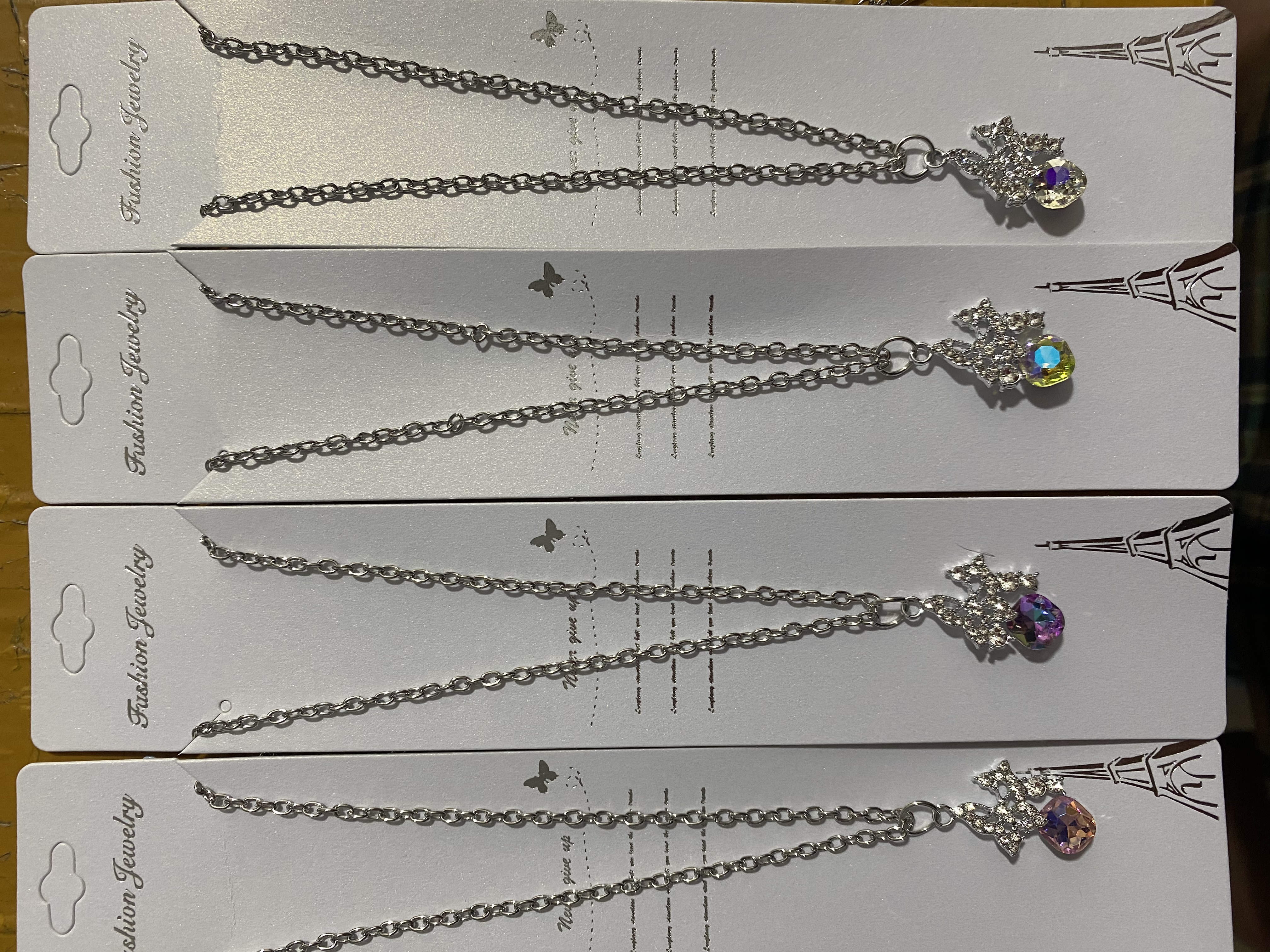 带钻的锆石项链，品种多多，质量保证，国内外都很好卖，保色较号，款式新颖细节图