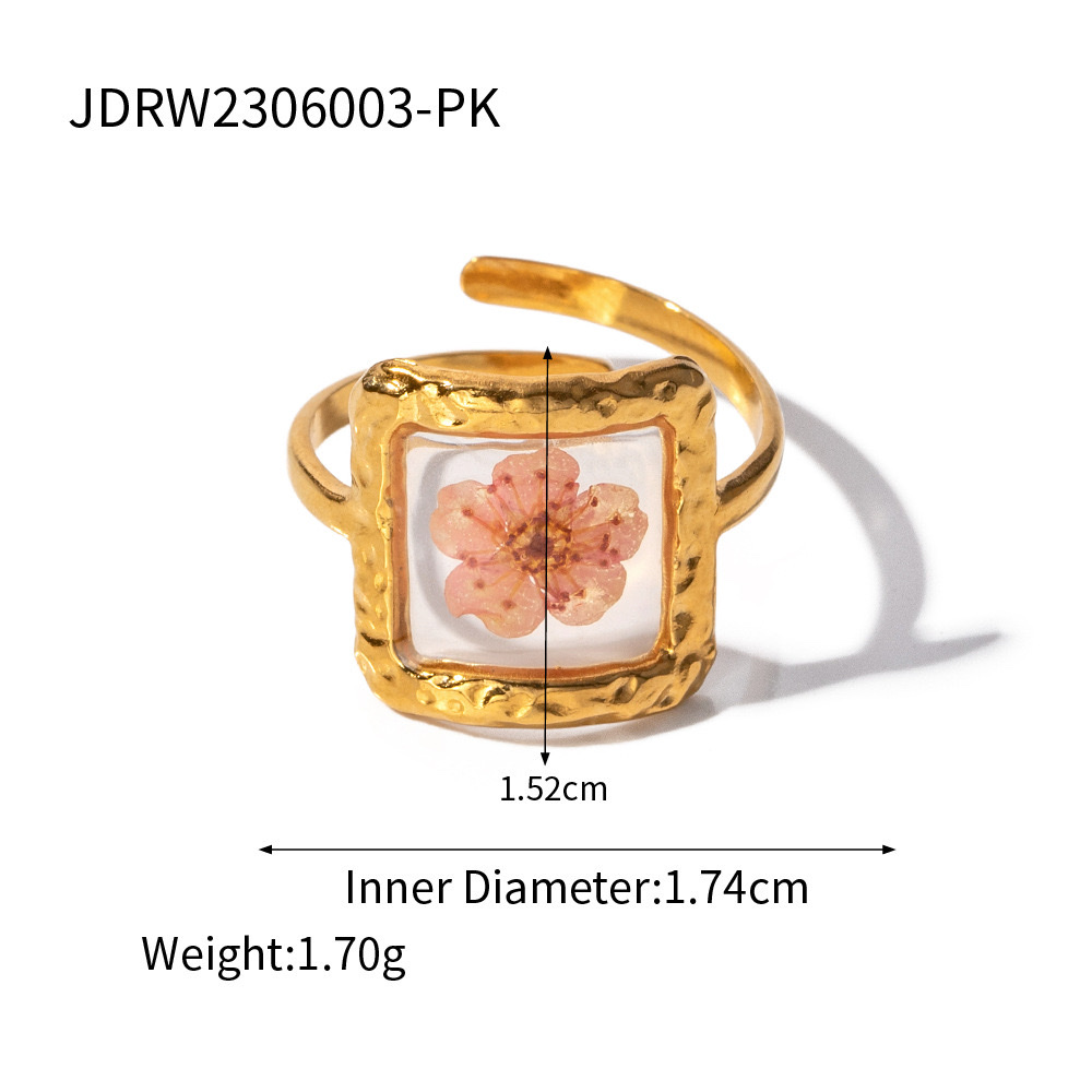 Diamond ring with ring setting, stainless steel jewelry, exquisite ladies' jewelry, simple and fashionable ring detail image 7