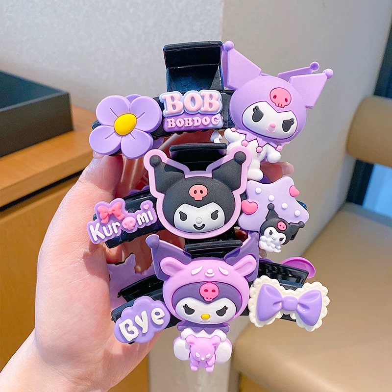 Children's cute dopamine cartoon Kulomi grab clip, girl hairpin, hair clip, shark clip on the back of the girl's head, headwear Application Scenario