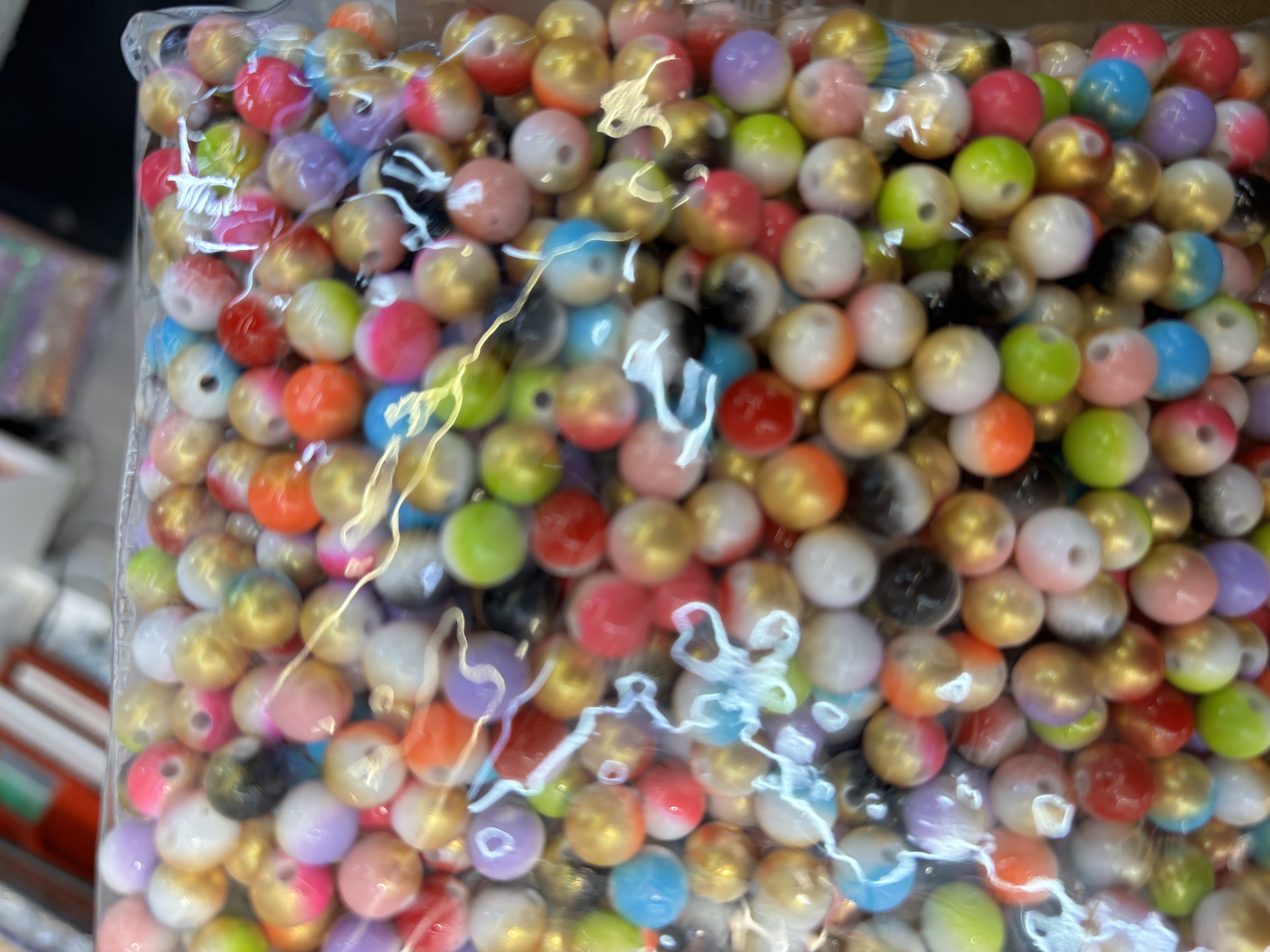 饰品配件渐变珠8mmdiy亚克力材质手机链配饰