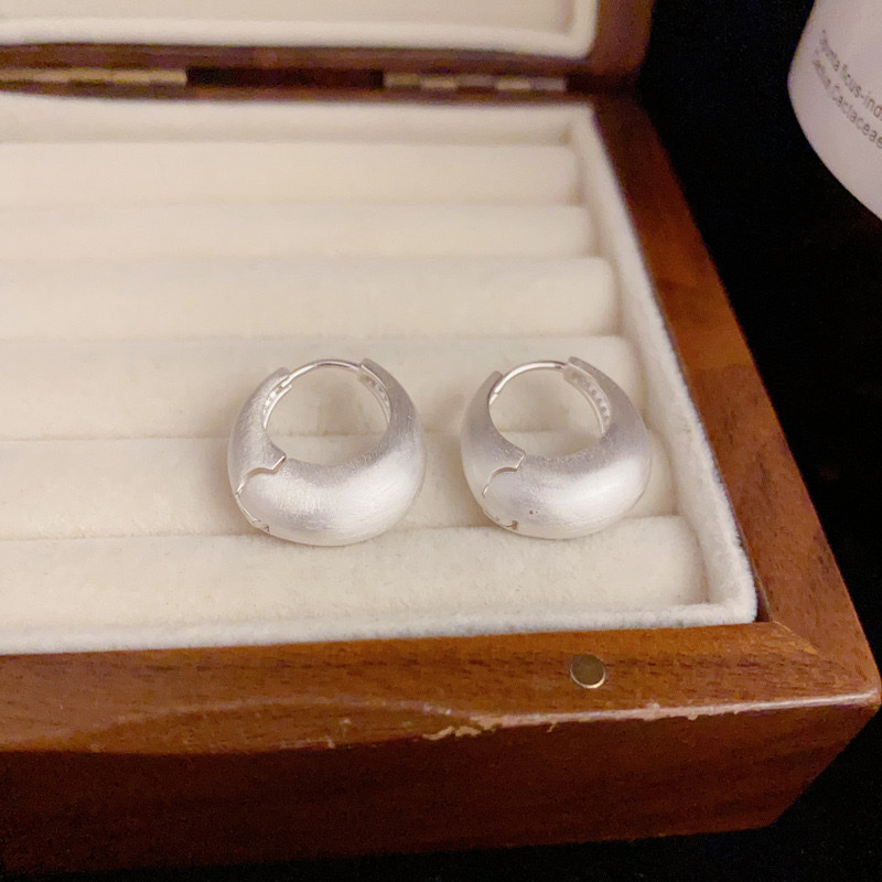 饰品耳饰耳环小众设计感哑金拉丝耳扣产品图