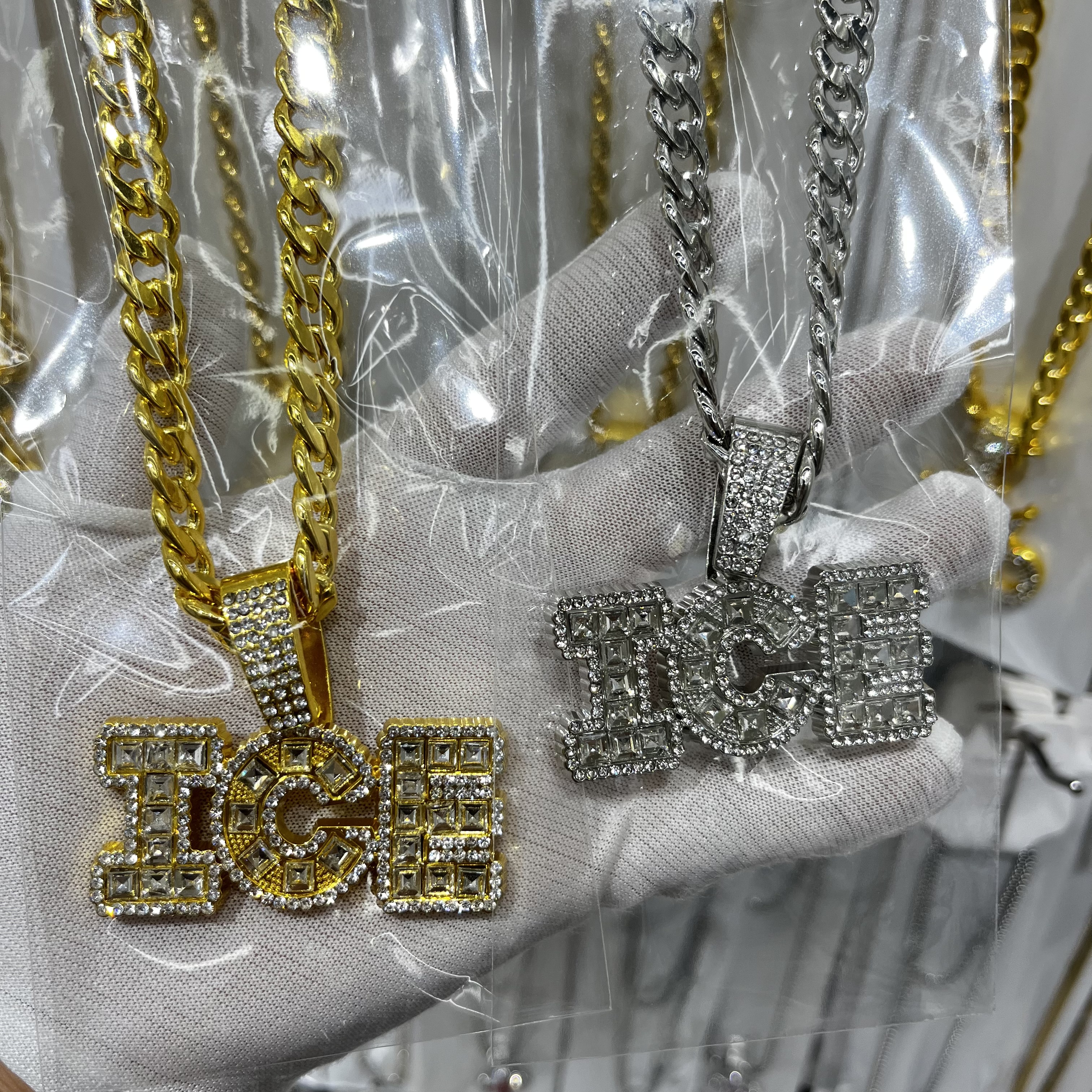 森罗饰品 跨境嘻哈项链大吊坠NK链欧美Hiphop古惑仔大吊牌项链详情图3