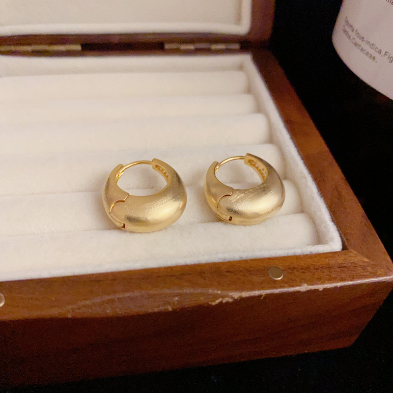 饰品耳饰耳环小众设计感哑金拉丝耳扣详情图3