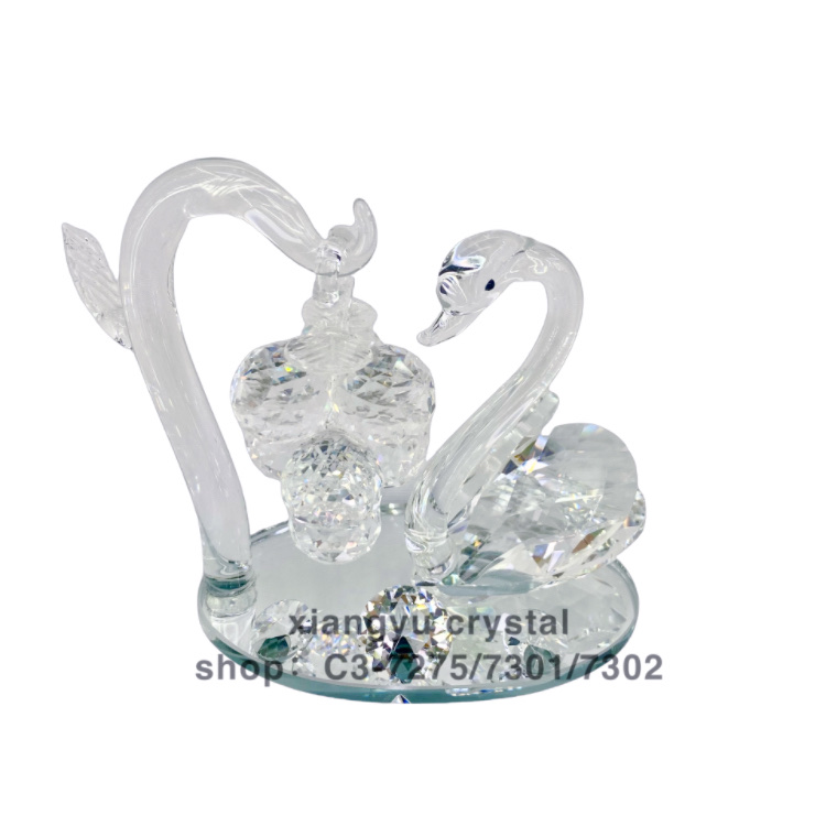 葡萄水晶树挂旁边水晶天鹅 水晶俩件套 精致摆件水晶工艺品 家居装饰客厅装饰摆件水晶摆件装饰创意装饰家居摆件