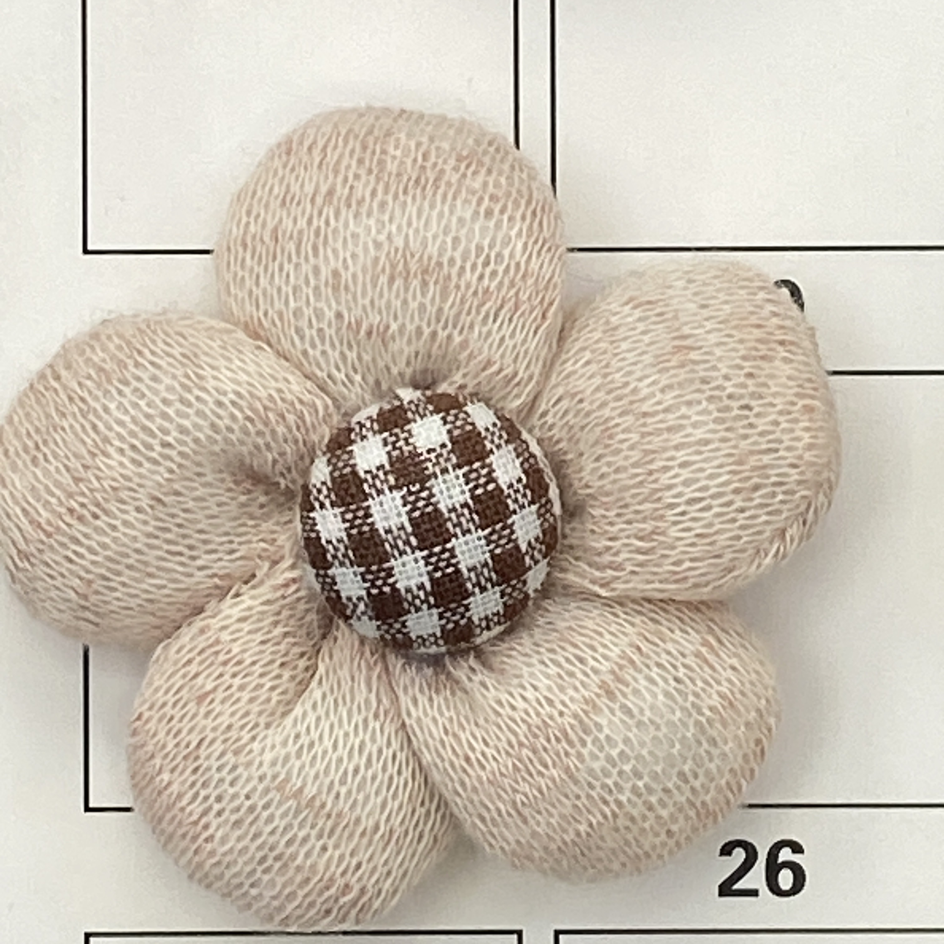 彩色毛线韩版格扣充棉五瓣花布艺配件5.5公分产品图