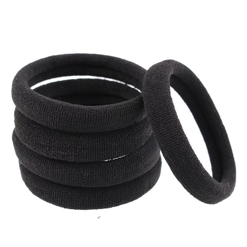 Black hair tie, high-elasticity hair tie, genuine seamless high-elasticity rubber band, thickened and thickened strong rubber band detail image 4