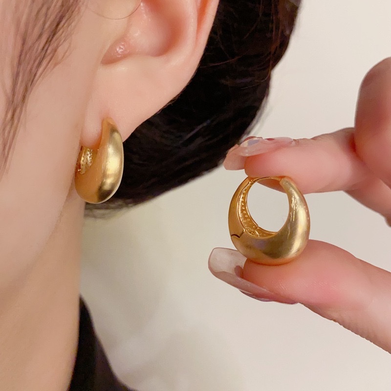 饰品耳饰耳环小众设计感哑金拉丝耳扣详情图2