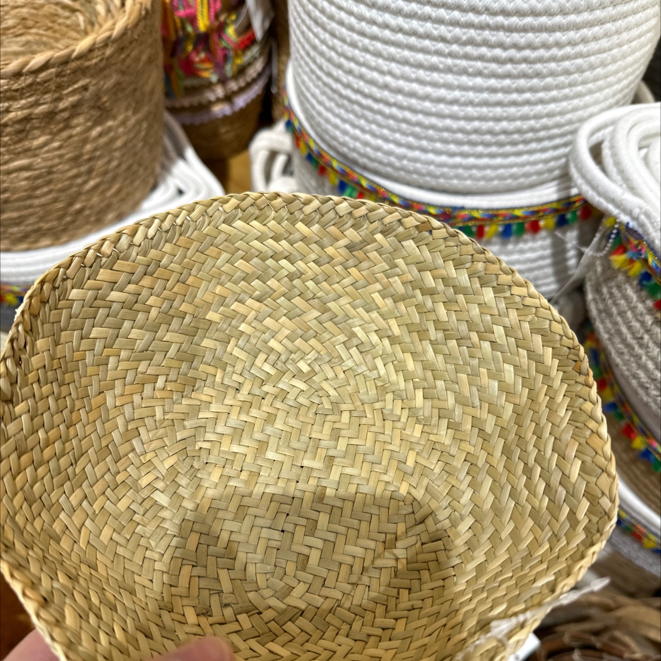 Mini home handcrafted flower basket storage basket, flowerpot potted plant design, multi-functional storage and decoration