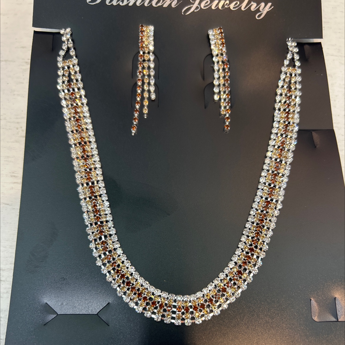 耳环项链套链彩色渐进耳环项链零售批发项链饰品