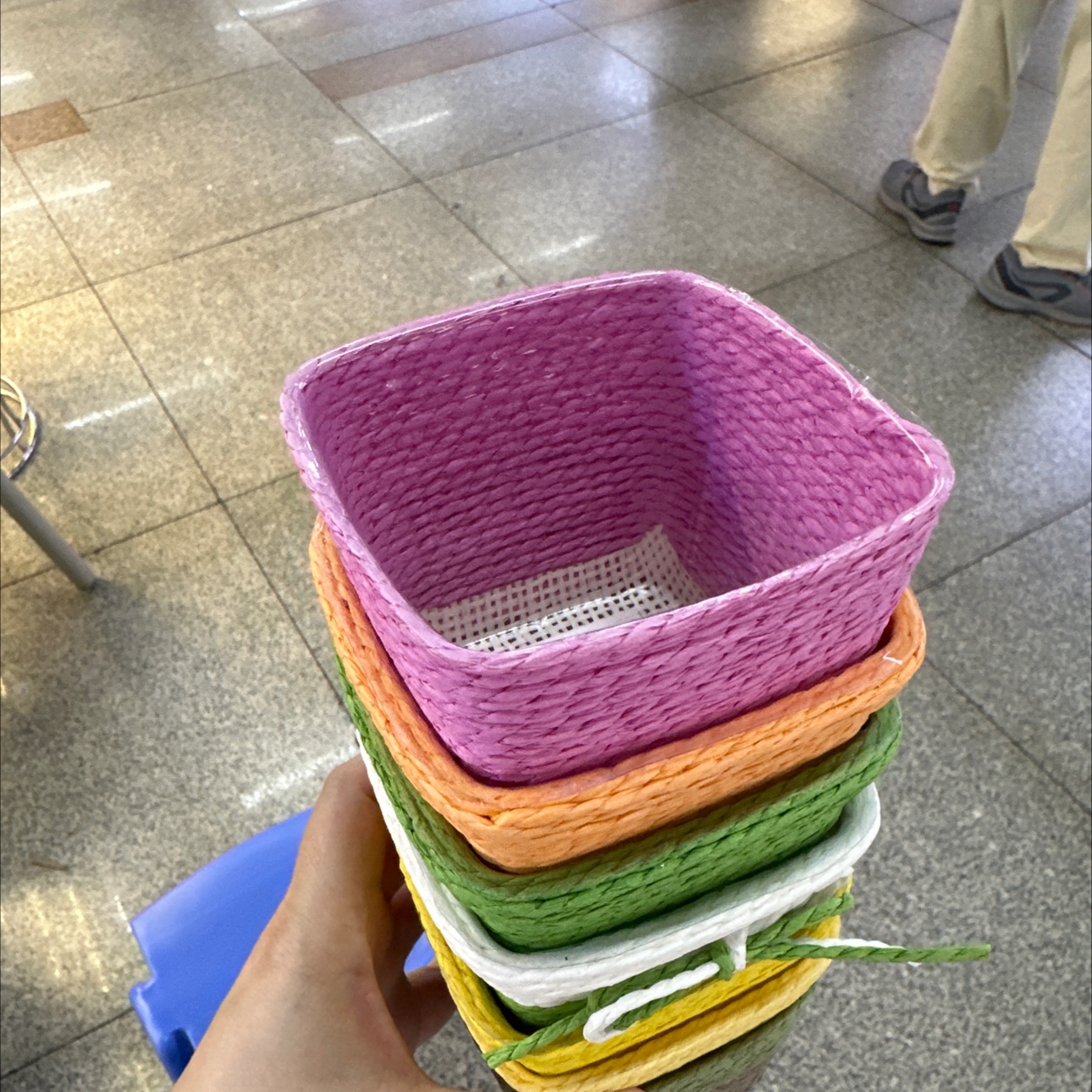 Mini home handcrafted flower basket-shaped storage baskets, flowerpots, potted plant decorations, creative and practical home items details Picture