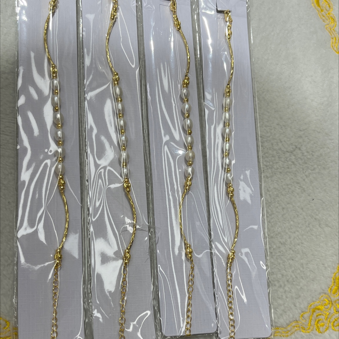 礼董珍珠5mm米形双管手链首饰女短款欧美