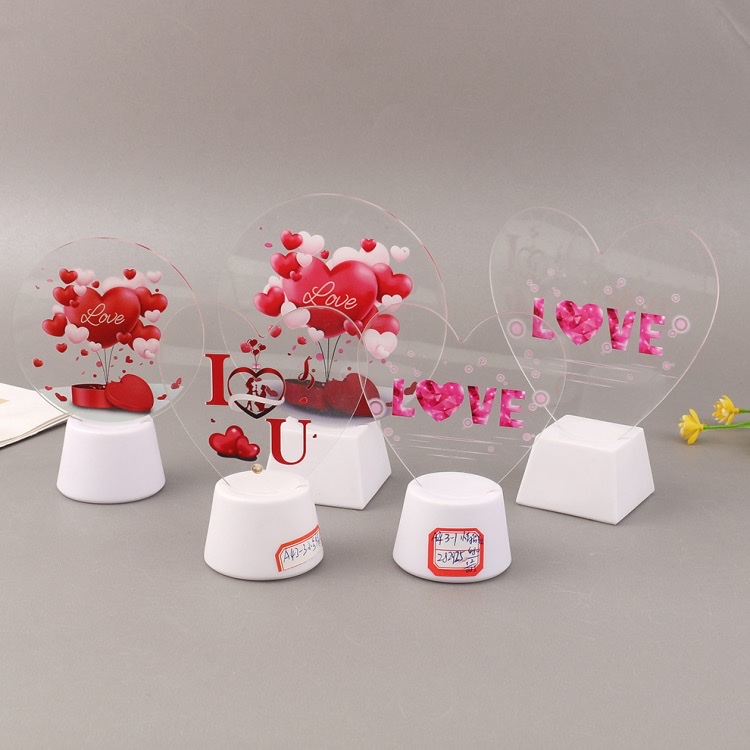 跨境新款我爱你led带底座灯牌节日装饰灯LED电子蜡烛摆件道具批发夜灯详情图2